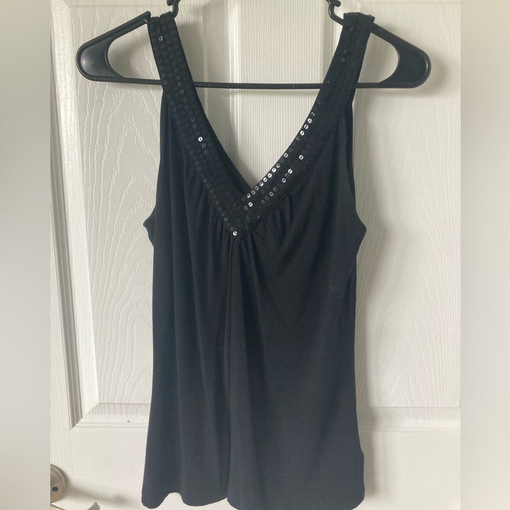 Michael Kors Black Sequin Tank Top - XS